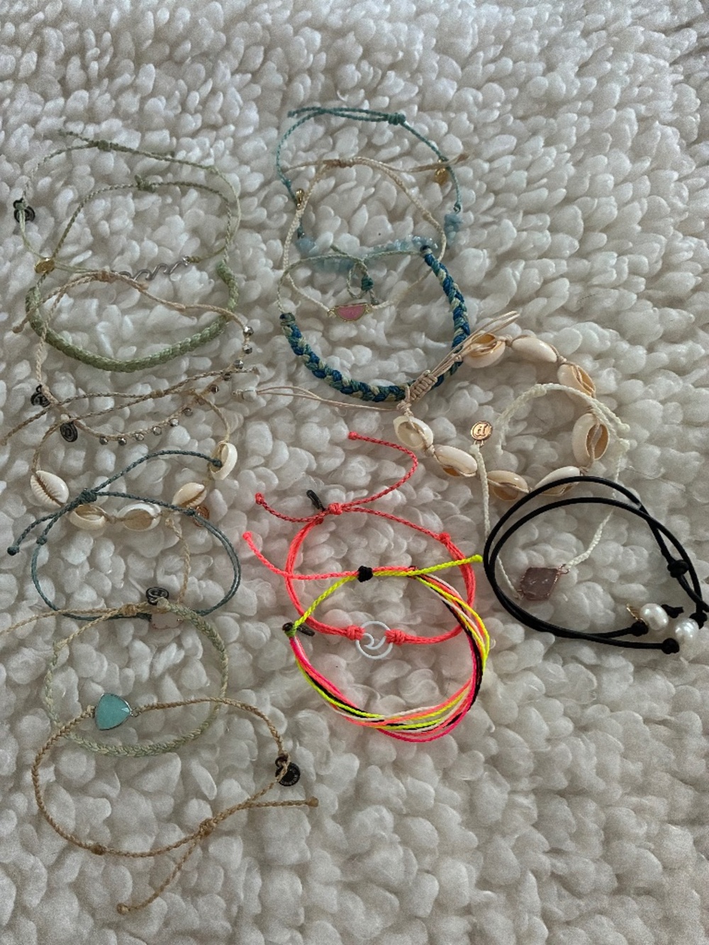 15 piece Pura Vida bracelet stack, plus 3 beach necklaces